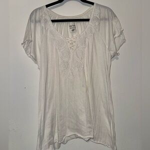 White Flutter Sleeve Blouse